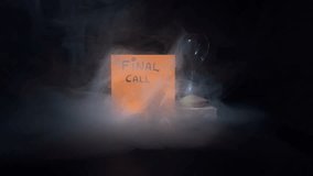 Deadline reminder with an hourglass on a dark smoky background, symbolizing urgency, time pressure, stress, productivity, planning and important time‑sensitive decisions. 4K. - Powered by Shutterstock - Get 15% off with code: PIKWIZARD15
