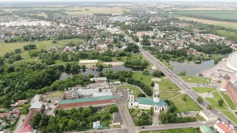 Aerial View of Kolomna from Hovering Drone