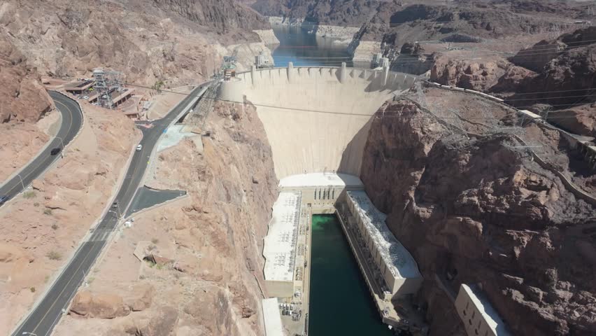 The iconic Hoover Dam on the Colorado River near Las Vegas.