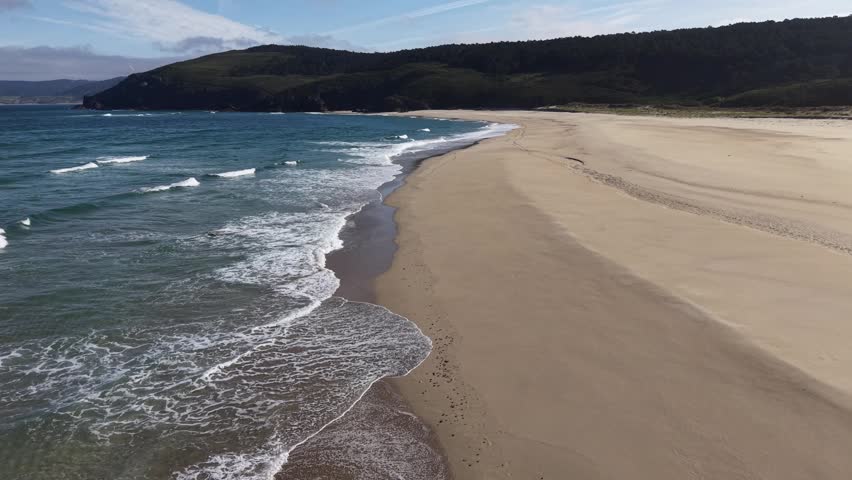 Playa do rostro beach in finisterre galicia spain