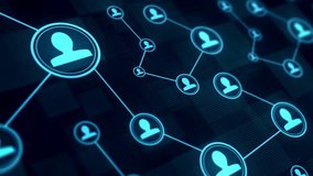 4K cinematic motion background featuring a digital social network connection graph. Abstract technology concept with glowing human icons representing global communication and digital connectivity. - Powered by Shutterstock - Get 15% off with code: PIKWIZARD15