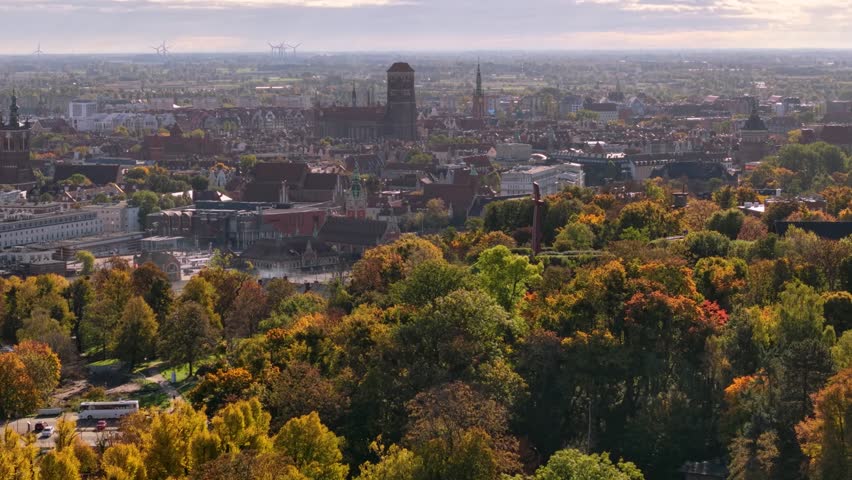 Beautiful scenery of the Main Town in Gdansk at autumn. Poland