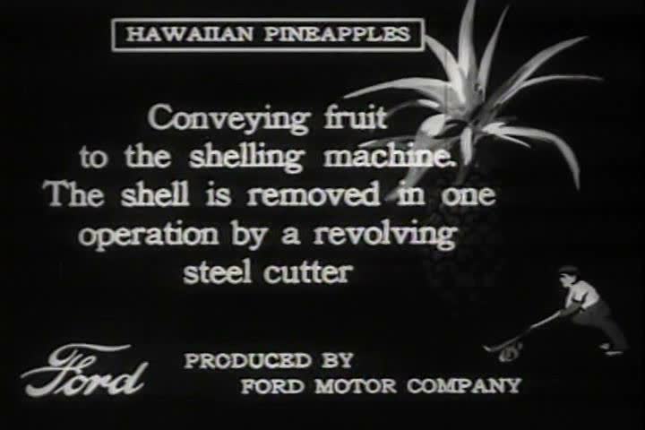 1960s - Pineapples are canned in Hawaii in 1918.