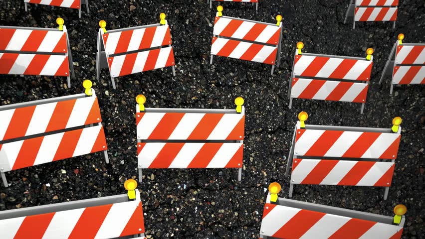 New Jersey NJ State Map Road Construction Project Traffic Signs Barriers Barricades 3d Animation