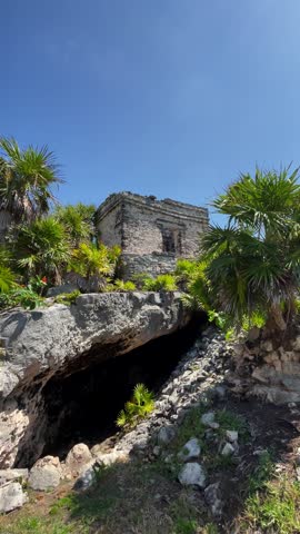 Casa del Cenote (House of the Cenote) at the Tulum Archaeological Zone in Quintana Roo, Mexico.
