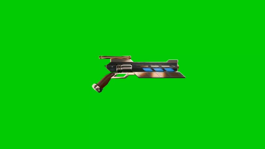 Creative cartoon gun animation with comic action effects and smooth motion graphics, ideal for entertainment and game design projects. Animation, green screen background. 