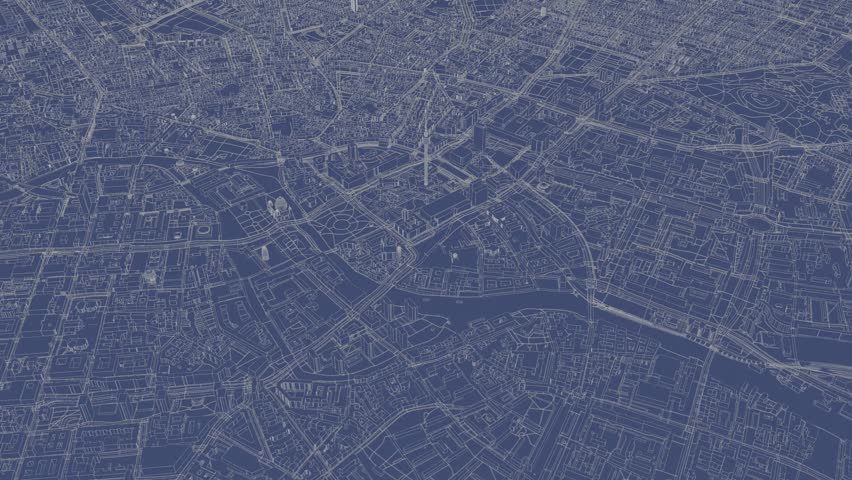 3D looped animation of city - Berlin Germany