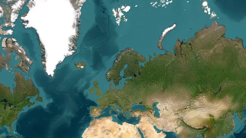 Animated Swedish and Finnish flags appearing on a satellite map of Europe