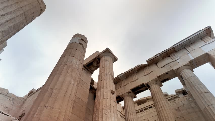 Parthenon columns in Acropolis, Greece