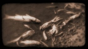 Vintage Clip of dead fish