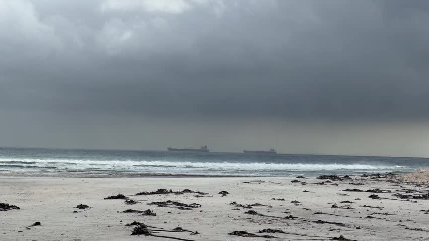 Table Bay, as seen from Milnerton beach near Cape Town, South Africa