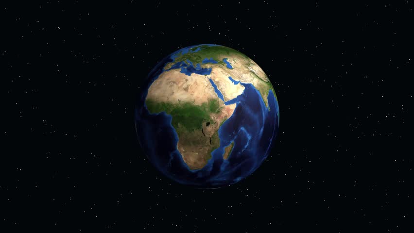 A digital earth rotates and zooms into South America, pinpointing Cordoba, Argentina with text