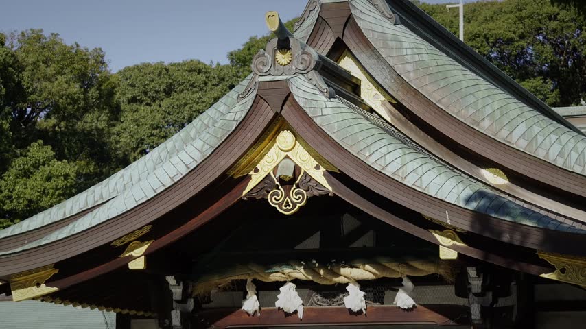 Ichinomiya Masumida Shrine Roof in Aichi Prefecture, Japan