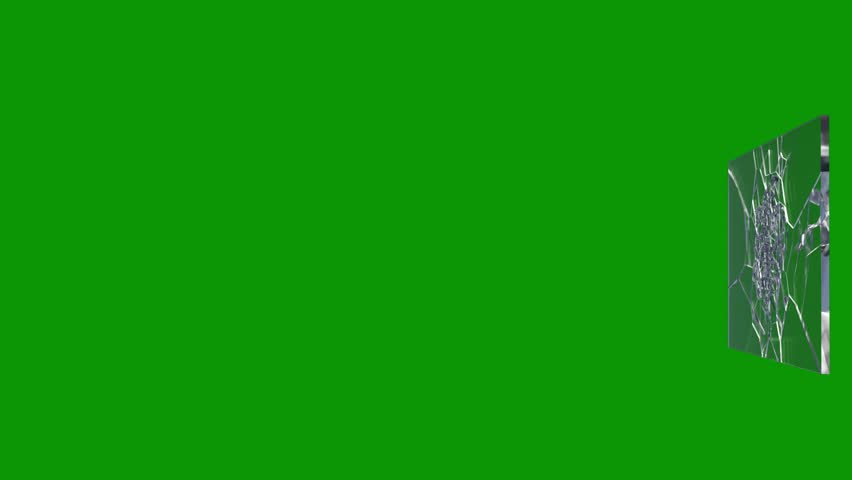 Broken glass window pair scissors cartoonish graphic green screen animation Animated chroma key video element for editing, compositing, overlays, motion graphics, social media videos, presentations, and creative visual projects