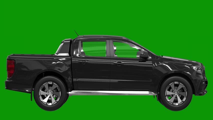 A black pickup truck on and motion cartoonish style depth movement elements gesture expression composition