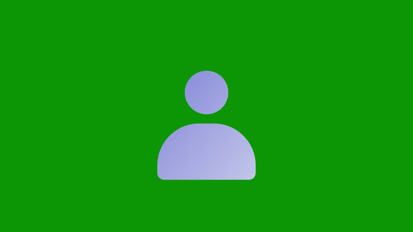 Person center icon standing front ananimated graphic green screen animation Animated chroma key video element for editing, compositing, overlays, motion graphics, social media videos, presentations, and creative visual projects