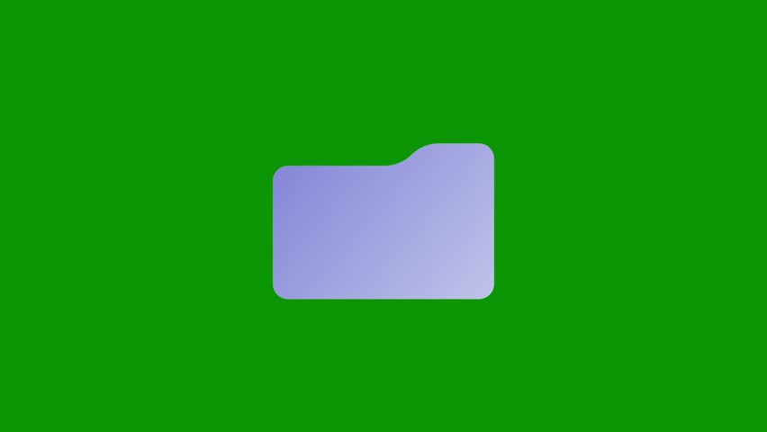Square icon folder figureexpression stylemovement cartoonish graphic green screen animation Animated chroma key video element for editing, compositing, overlays, motion graphics, social media videos, presentations, and creative visual projects