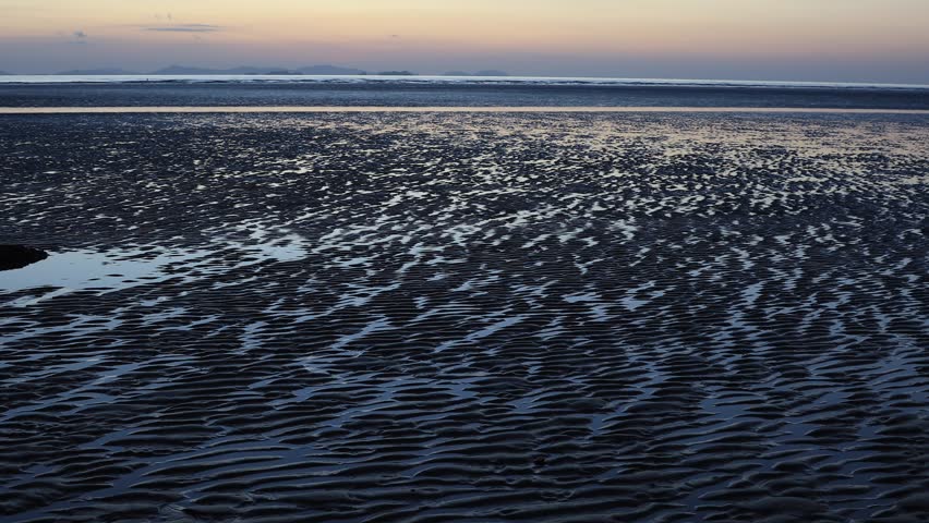Beautiful sunset in Hanagae beach, Mui island, Incheon, South Korea