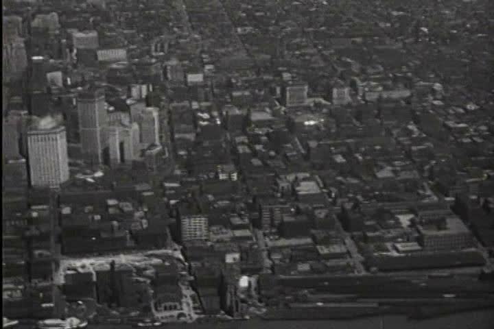 1920s - Aerials over Detroit landmarks in 1929 and busy bustling streets.