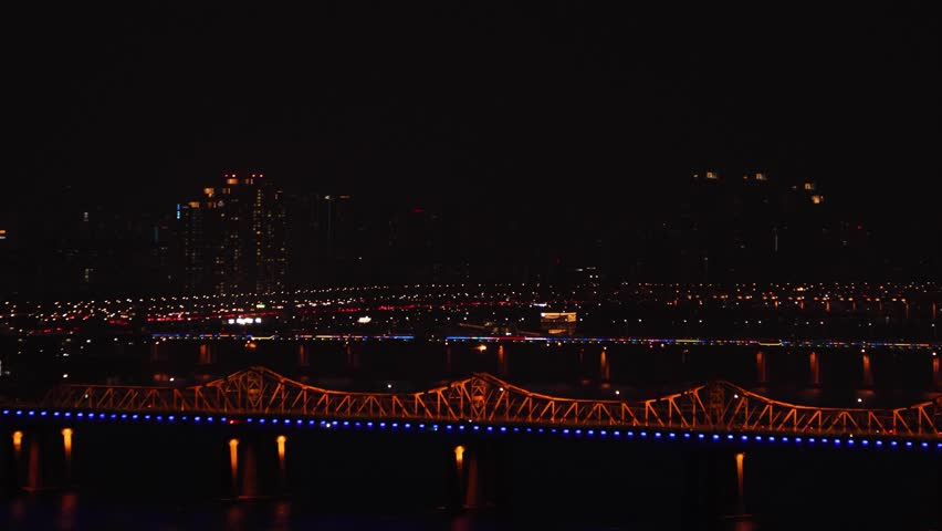 Night view of Han river, Seoul, South Korea