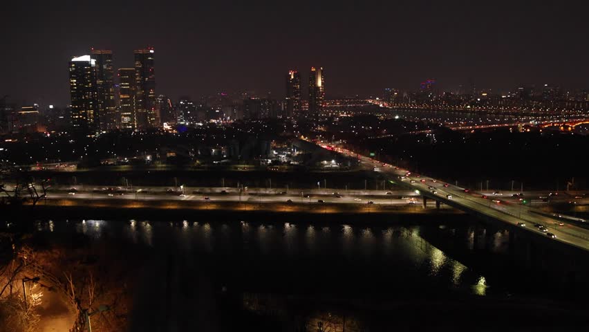 Night view of Han river, Seoul, South Korea