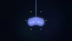 Abstract digital animation of a glowing gamepad icon with interface arrows - Powered by Shutterstock - Get 15% off with code: PIKWIZARD15