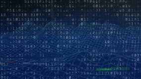 Glowing binary digits floating and surging across 3D mesh after energy pulse, showing data flow. Cyberspace, numerals, numbers, wireframe, threedimensional, neon, glow - Powered by Shutterstock - Get 15% off with code: PIKWIZARD15