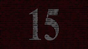 15 second timer video  animation on binary background,futuristic 15 second timer on digital binary background,digital data stream countdown timer 15 seconds. - Powered by Shutterstock - Get 15% off with code: PIKWIZARD15