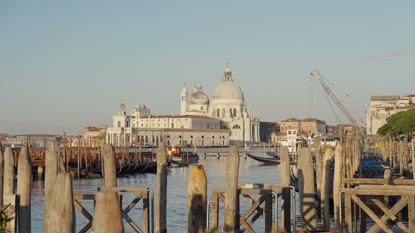 Panoramic Venice skyline with Basilica Santa Maria della Salute across lagoon