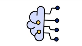 AI brain animated icon connected with digital nodes and neural pathways. Artificial intelligence motion design concept representing machine learning, smart systems, and deep learning technology. - Powered by Shutterstock - Get 15% off with code: PIKWIZARD15