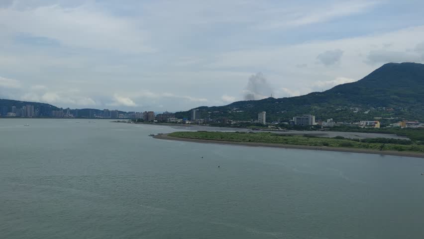 View of Danjiang Bridge, New Taipei City, Taiwan