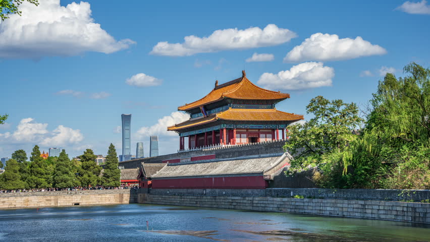 Urban landscape photography capturing the ancient and modern architecture of Beijing