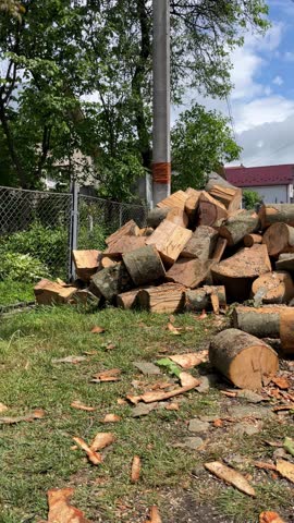 delivery firewood carried across rural property