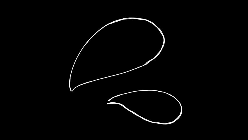 A line drawing illustration of splattering sweat. A hand-drawn icon video with moving lines. A looping 4K animation. A decorative stamp of a picture drawn freehand with a white pen on a black background.