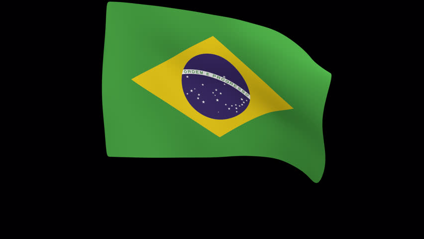 Flag of Brazil – 3d render looped with alpha channel.