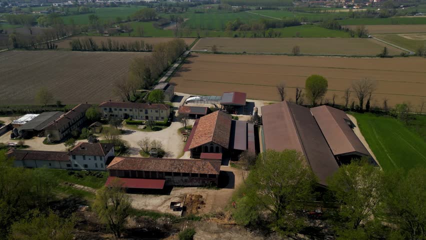 Agriculture food production farm aerial view Italia