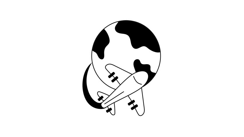 An airplane circling a globe, conveying the concept vector of worldwide delivery