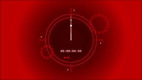 Red digital circular interface with rotating clock timer recording - Powered by Shutterstock - Get 15% off with code: PIKWIZARD15