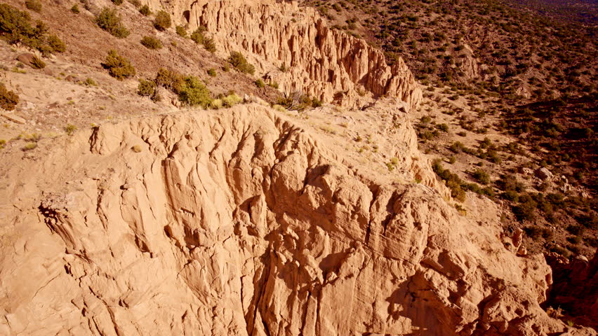 Aerial perspective of New Mexico’s iconic red rock formations