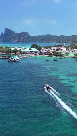 Longtail boat sailing to Phi phi island, Thailand.