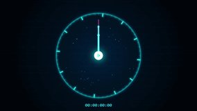 Neon Digital Clock Interface Moving on Dark Background for HUD Graphics - Powered by Shutterstock - Get 15% off with code: PIKWIZARD15