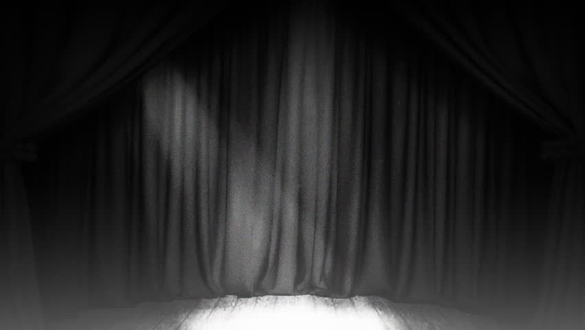Vintage Black and White Theater Stage Spotlight Background