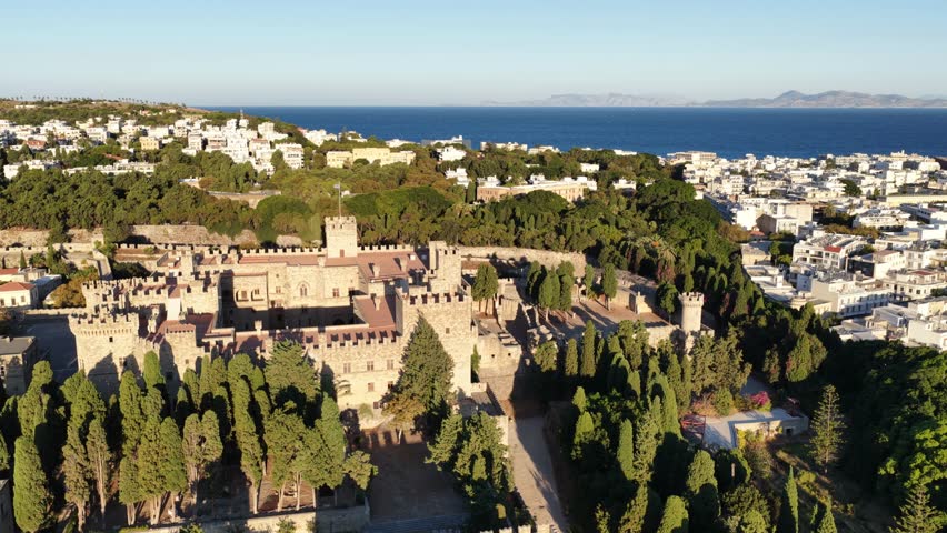 Rhodes Palace of the Grand Master aerial tour Greece