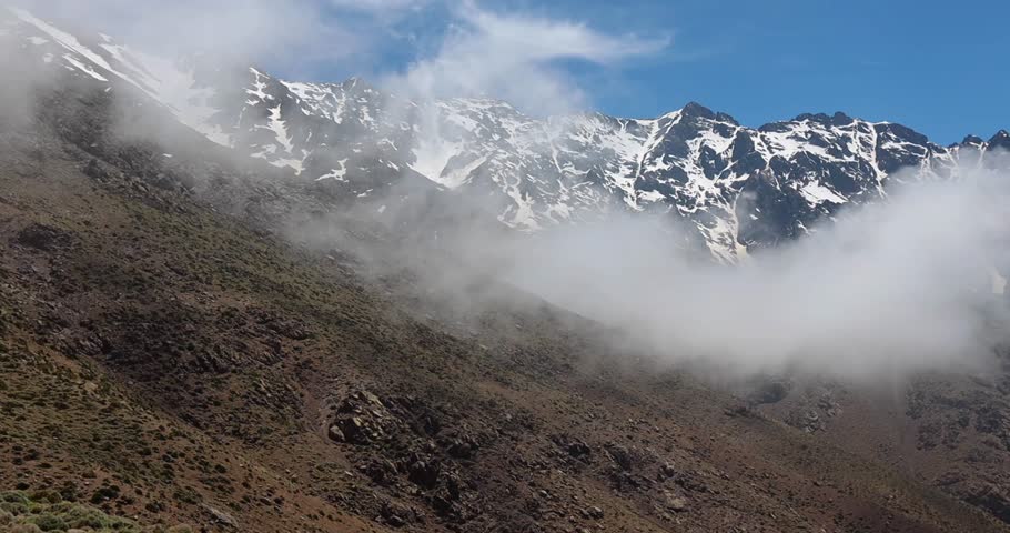 Beautiful scenery of the Atlas mountains in Morocco