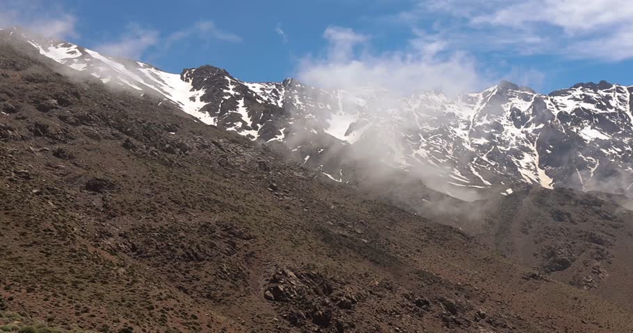 Beautiful scenery of the Atlas mountains in Morocco