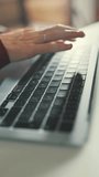 Close-up view of a woman's hands typing on a laptop computer keyboard - Powered by Shutterstock - Get 15% off with code: PIKWIZARD15