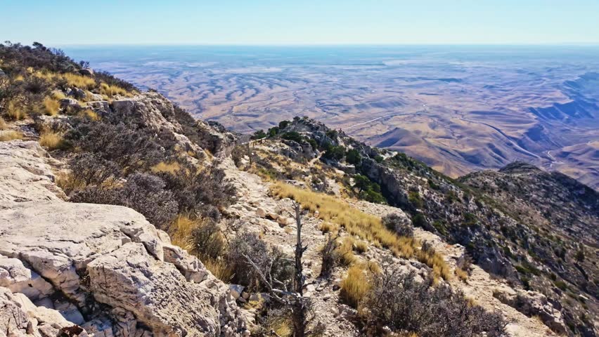 Guadalupe Peak View from Summit Trail in Guadalupe Mountains National Park Texas