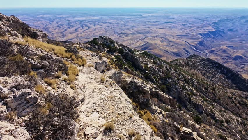 Guadalupe Peak View from Summit Trail in Guadalupe Mountains National Park Texas