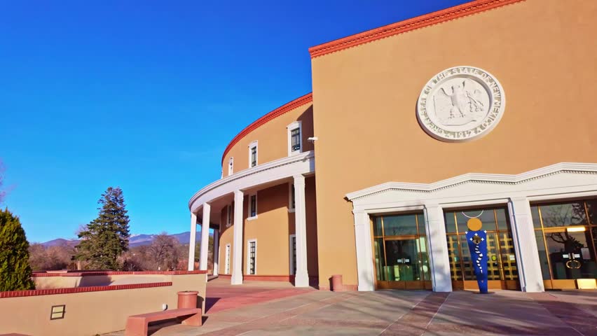 State Capitol Building at Sunset in Santa Fe New Mexico