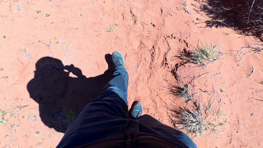 Point of view shot revealing the iconic landscape of monument valley, a famous travel destination in the american west, with its majestic red sandstone buttes under a clear blue sky